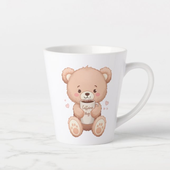 Sweet Bear Hugging a Coffee Mug (Right)