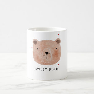 Sweet Bear Minimal Woodland Design – Cute Cosy Bea Coffee Mug