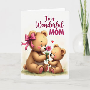 Sweet Bear Moms Day Scene Card