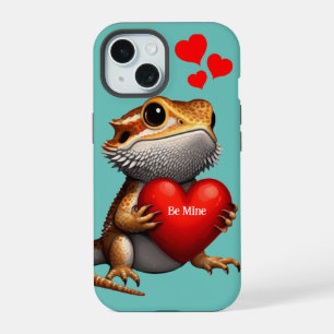Sweet Bearded Dragon Green Valentine iPhone 15 Case