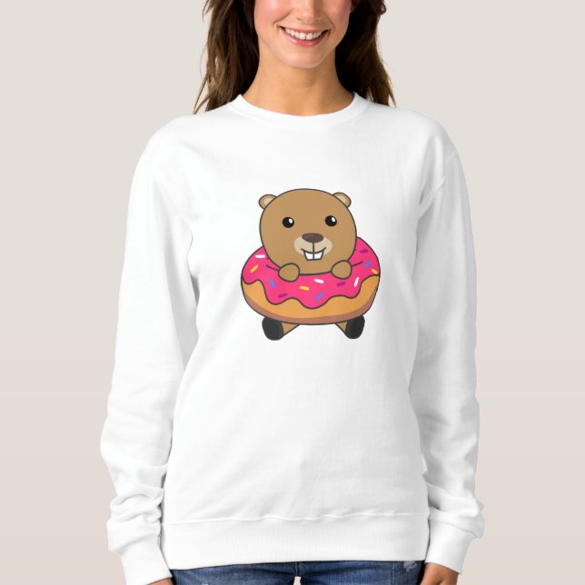 Sweet Beaver Candies Doughnut Pink Sweatshirt (Front)