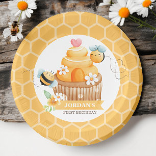 Sweet Bee Birthday Classic  Paper Plates