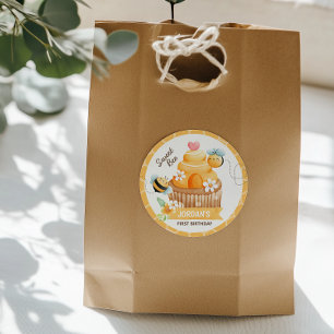 Sweet Bee Birthday Classic Round Sticker