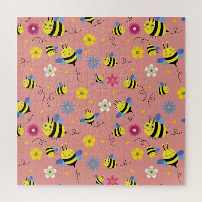 Sweet Bee Blossom Garden Jigsaw Puzzle (Vertical)
