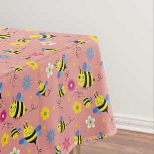 Sweet Bee Blossom Garden Tablecloth