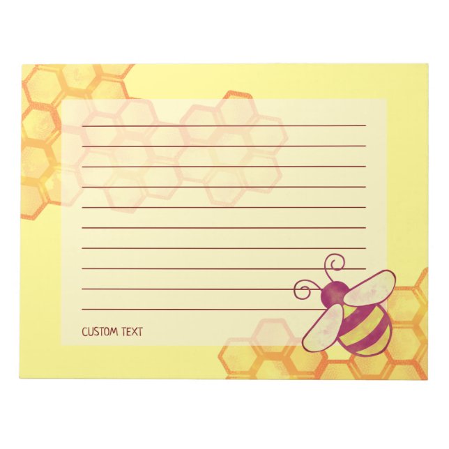 Sweet Bee Honeycomb Custom Notepad (Front)