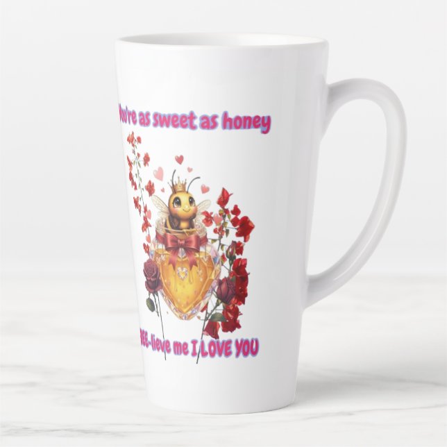 Sweet BEE mine-BEE lieve me i love you Latte Mug (Right)