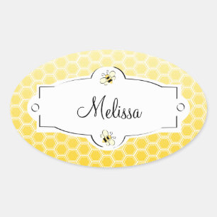 Sweet Bee Oval Sticker