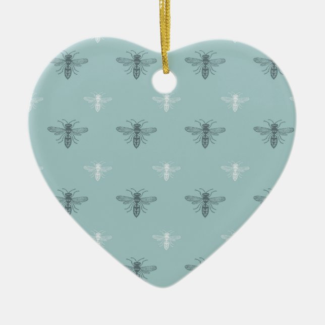 Sweet Bees Ceramic Tree Decoration (Front)