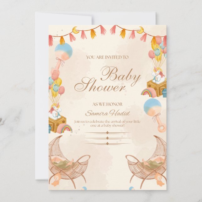 Sweet Beginnings Baby Shower Invitation (Front)