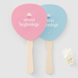 Sweet Beginnings Gender Reveal Baby Shower Game Hand Fan