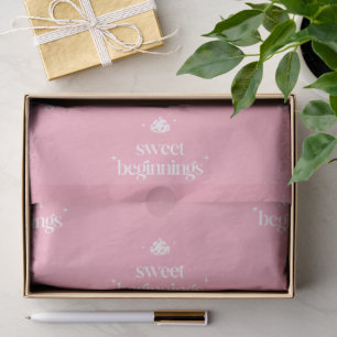 Sweet Beginnings Pink And White Girl Baby Shower Tissue Paper