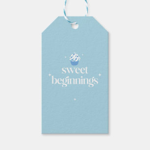 Sweet Beginnings Powder Blue & White Baby Shower Gift Tags