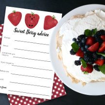 Sweet berry advice baby shower game