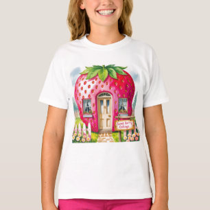 Sweet Berry Cottage" Whimsical Strawberry House T-Shirt