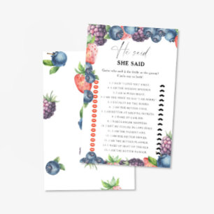 Sweet berry - he said she said game