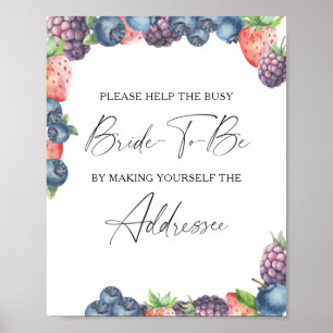 Sweet berry - help the busy bride Address Poster