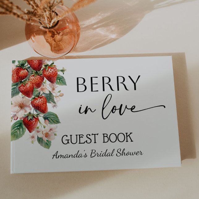 Sweet Berry in Love Strawberry Bridal Shower Guest Book (Creator Uploaded)