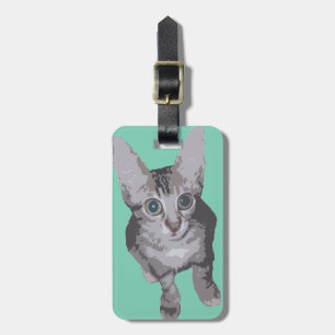 Sweet Big Eye Kitten Luggage Tag