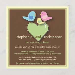 Sweet Bird Family Couples Baby Shower Invitation