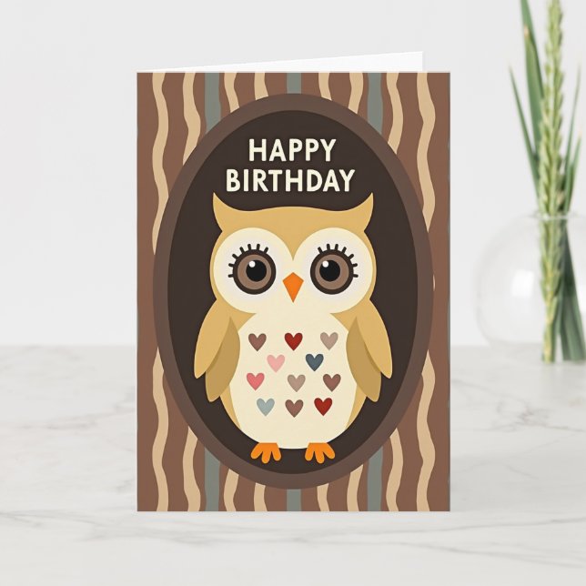 Sweet Bird Heart Birthday Card (Front)