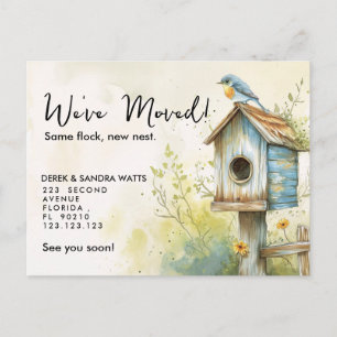 Sweet Birdhouse New Home Announcement Postcard