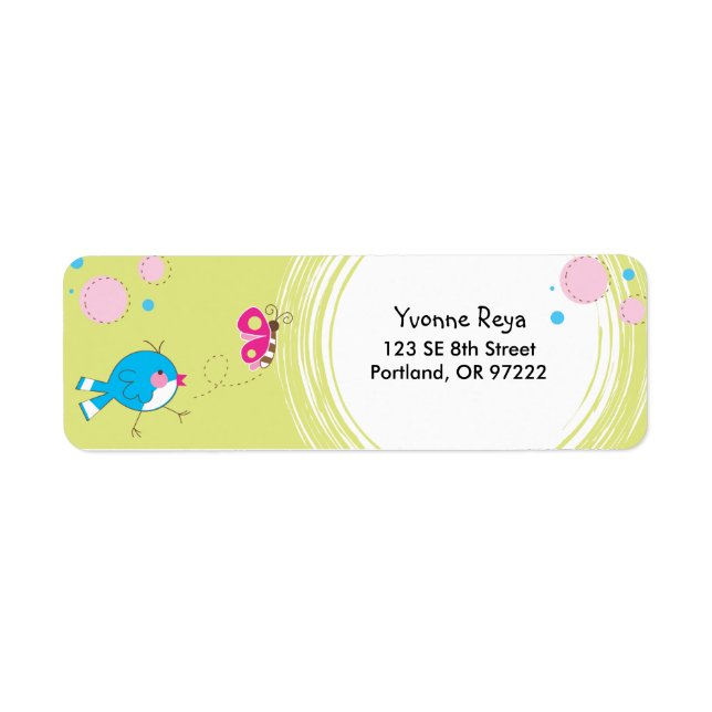 Sweet Birdie Return Address Label (Front)