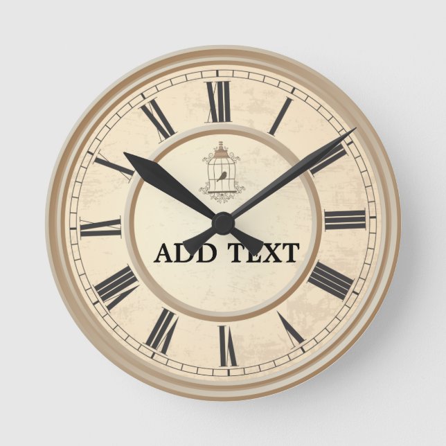 Sweet birds spring in your home round clock (Front)