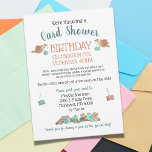 Sweet Birds Watercolor Birthday Card Shower<br><div class="desc">This watercolor design features three cute little birds delivering piles of happy, colourful mail for a special occasion! When gathering in person isn't possible, a card shower is the perfect way to celebrate! Ask family and friends to join in on the fun and surprise the birthday boy or girl with...</div>