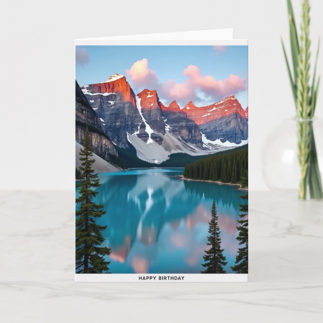 Sweet Birthday Alpine Lake Card (Front)