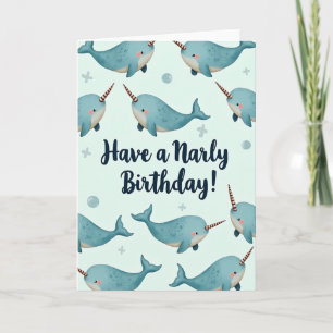 Sweet Birthday Aqua Creature Card