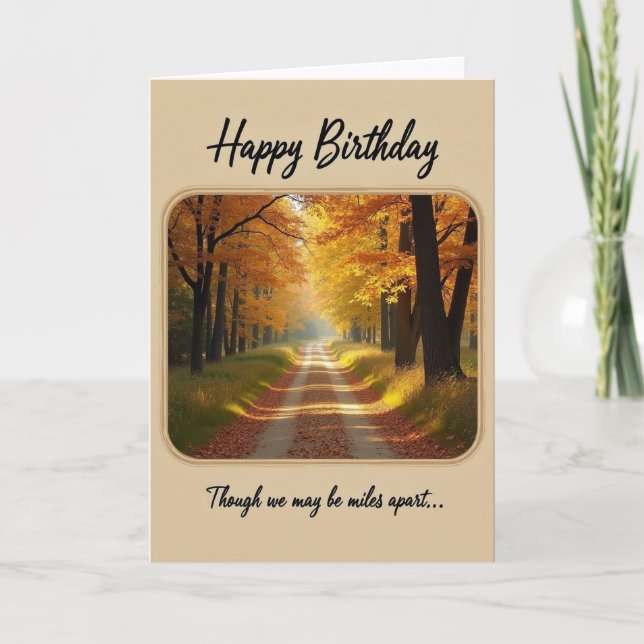 Sweet Birthday Autumn Path Card (Front)