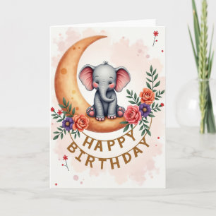 Sweet Birthday Baby Moon Card