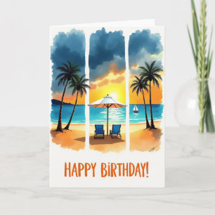 Sweet Birthday Beach Scene Card