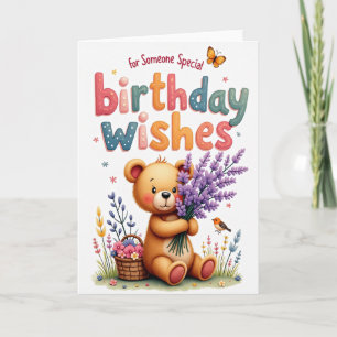 Sweet Birthday Bear Bouquet Card