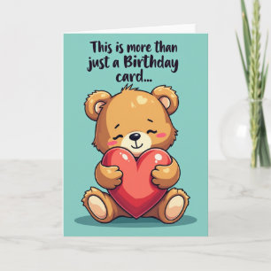 Sweet Birthday Bear Heart Card