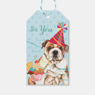 Sweet Birthday Bulldog Gift Tags
