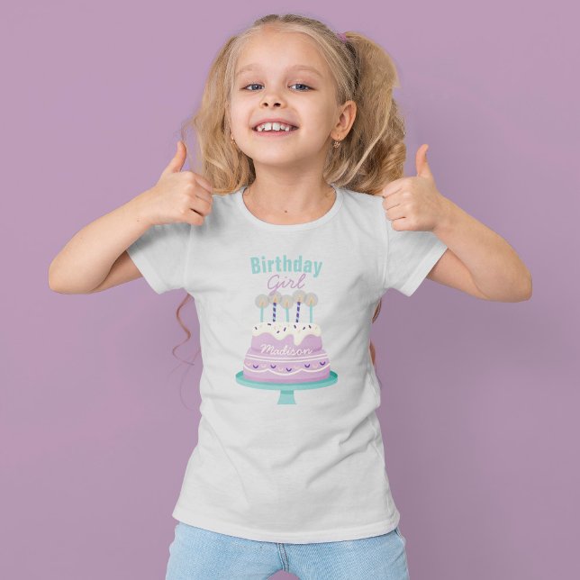 Sweet Birthday Cake "Birthday Girl" Personalised  T-Shirt (Creator Uploaded)