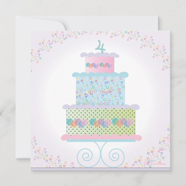 Sweet Birthday Cake Birthday Party Invitation (Front)