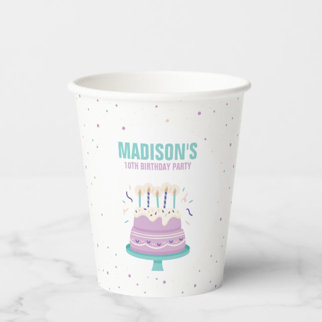 Sweet Birthday Cake Kids Birthday Party Paper Cups (Front)