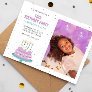 Sweet Birthday Cake Kids Party Invitation