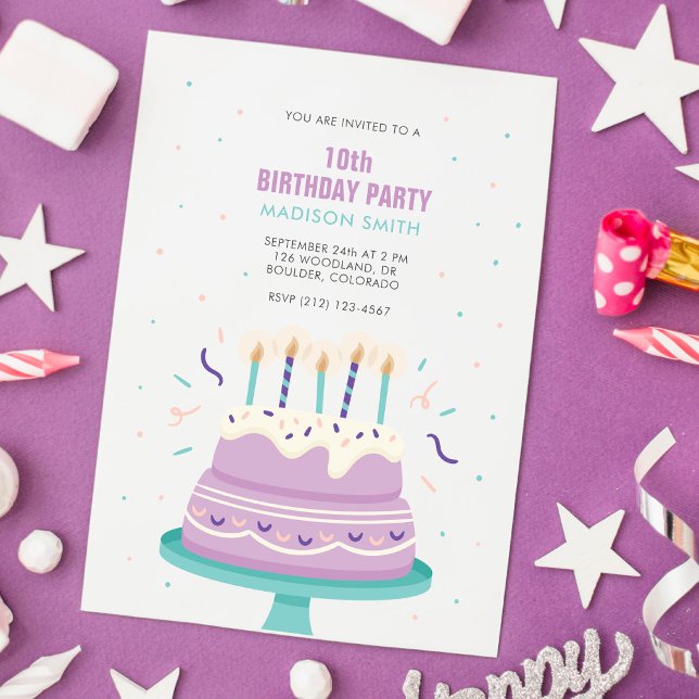 Sweet Birthday Cake Kids Party Invitation (Creator Uploaded)