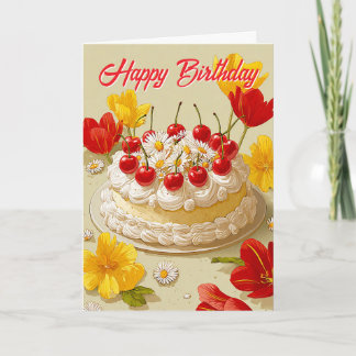 Sweet Birthday Cake Wishes Card