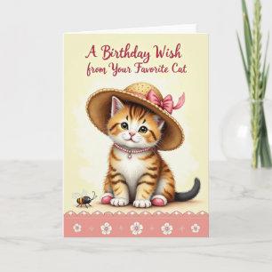 Sweet Birthday Calico Cat Card