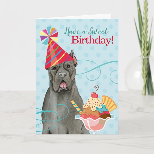 Sweet Birthday Cane Corso Card (Front)