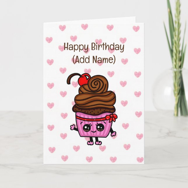 Sweet Birthday Card for Her | Birthday Cupcake  (Front)