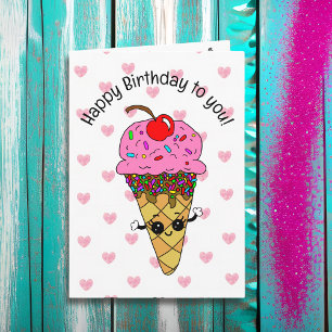 Sweet Birthday Card for Her   Ice Cream Cone