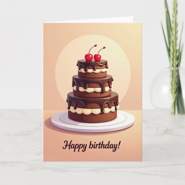 Sweet Birthday Chocolate Cake Card (Front)