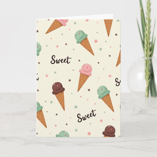 Sweet Birthday Cone Pattern Card (Front)