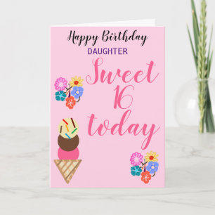 Sweet Birthday Daughter Flowers Edit AGE Card